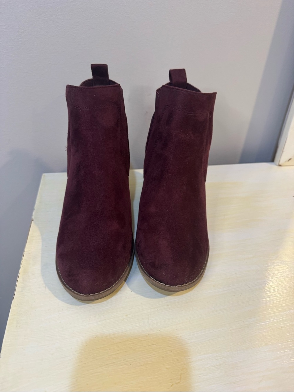 Dolce Vita Burgundy Suede Ankle Booties